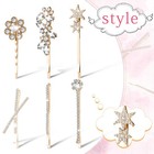 Willbond 12 Pieces Rhinestone Bobby Pins Decorative Fancy Crystal Hair Clips    