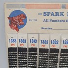  Vintage 1940 s - Spark Plug - Horse - Pull Tab Game Card - Trade Stimulator