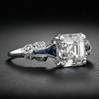 Art Deco Style 3 00ct Asccher Cut Lab-created Diamond Engagement 925 Silver Ring