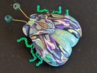 Vintage Yipes Signed Joyce Fritz Studio Handmade Polymer Clay Beetle Bug Pin