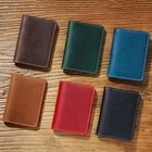 Mens Genuine Leather Id Window Wallet Credit Card Holder Slim Thin Bifold Purse