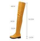 Women s Over The Knee Thigh High Boots Block Low Heels Zipper Round Toe Shoes