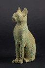 Authentic Bronze Egyptian Goddess Bastet Cat Statue  Handcarved Egyptian Antique