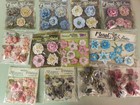 Lot 12 Pkg Petaloo Flora Textured Embellishments Flowers 3 4 -1  1 2   43