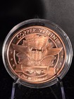 1 Oz 999 Fine Copper Standing Liberty Round With Capsule   Stand Inv-id-c6