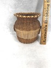 Antique Basket Vase Shaped Splint Ash Sweet Grass Glass Lined Abenaki Original 