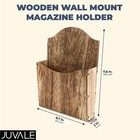 Rustic Wood Wall Mounted Magazine Rack  Hanging Bathroom Mail Holder  12 In 