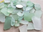 Pure Beach Sea Glass Surf Tumbled Foam Light Green Small Mosaic Craft Damage H2