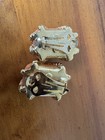 Vintage Replica Signed Earrings Made In Italy Gold Tone Rope Design