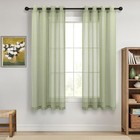 Polka Dots Sheer Curtains 63 Inch Length For 52 w X 63 l  pack Of 2  Sage Green