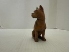 Vintage Hand Carved Wood Sitting Boxer Dog Figurine