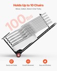 Vevor Folding Chair Rack Cart For 10 Chairs Of 100 Lbs Push-style Chair Dolly