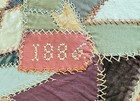 Antique Decorative 1886 Crazy Quilt In Velvet And Silk W  Fine Embroidery B205