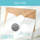 1500 Pcs Round Color Coding Labels  White Circle Dot Stickers Self-adhesive Remo