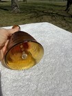 Vintage Indiana Glass Dinner Bell In The  sandwich  Pattern And Amber Color