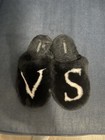 Victoria   s Secret Black And Pink Fuzzy Slippers Women   s Plush Slide House Shoes