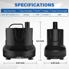 660gph Submersible Water Pump Pond Fountain Pump Aquarium Fish Tank 8 2ft High L