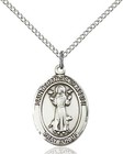 Sterling Silver St Saint Francis Of Assisi Medal Pendant Necklace 18   Chain
