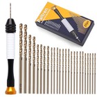 Pin Vise Hand Drill Set With 25 Micro Drill Bits  0 6-2 5mm   Precision Hobby