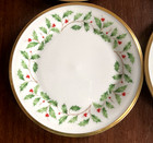 Lenox Holiday  Dimension 6 25    Bread dessert  Plates Holly   Berries  set Of 6 