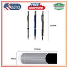 3 Pieces 2 0 Mm Mechanical Pencil Set With Color And Black Refill Leads
