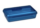 Pen gear Plastic Pencil Case Box Snap On Lid Lightweight Translucent     Blue