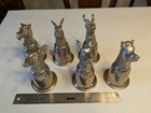 Set Of 6 Vintage Silver-plated Goblets With Animal Heads