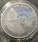 2023  2 Niue Loggerhead Sea Turtle Lifelong Journey 2 Oz Antique Silver In Ogp