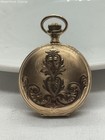 Edwardian Antique 14k Gold Hunter-case Tempus Pocket Watch Engraved  f 