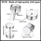 Fibo Steel 16 Pairs Fake Gauge Earrings For Men Women Stainless Steel Stud Ea   