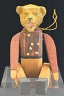 Antique Carved Wood Bear Growling Anthropomorphic Toy Jointed Hand Painted 5 5 
