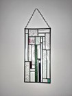 Stained Glass Hanging Panel Suncatcher  Geometric 15 5  Height 7 5  Length