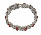 1930s 40s Art Deco Vintage Bracelet Large Rhinestones Christmas Red Glass