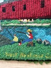 Vtg Punch Needle Folk Art West Montrose Covered Bridge 23 X 35  Small Rug
