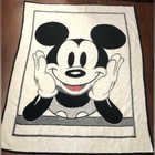 Vintage Biederlack Mickey Mouse Black And White Throw Blanket