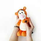 Handmade Amigurumi Tiger Plush Toy  Cute Orange Crochet Character Gift For Kids