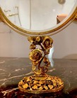 Vintage Matson Roses 24k Gold Plated Vanity Magnifying Mirror- Excellent 