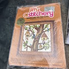 Lot 3 Crewel Embroidery Kits Vintage Bluebird  Birdhouses  Happy Fella Mouse