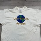 Vintage Rare Universal Studios Embroidered T-shirt White Size Large - See Desc