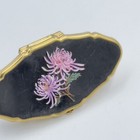 Vintage Stratton Gold Tone Floral Enamel Lipview Lipstick Holder