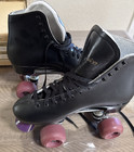 Dominion Roller Skates Vintage Black Sure Grip Plates Fame Wheels Size 10
