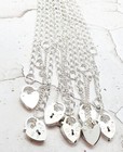 Sterling Silver Charm Bracelet Ladies Kids Solid Curb Link Locket Heart Padlock