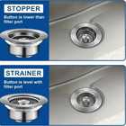 3 In 1 Stainless Steel Sink Drain Strainer Trainer Stopper Drain Basket 1pcs