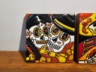 Wonderful Set Of 4 Mexican Talavera Tiles   Day Of The Dead   