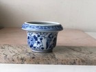 Vintage Chinese Blue White Porcelain Mini 2  Planter Vase - Bird   Floral Design