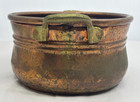 Vintage Or Antique Copper Pot With Brass Handles Hand Hammered Dovetail Seams