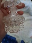 Antique Glass Perfume Bottle Ornate Glass Stopper 6    Tall  2