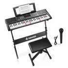     Donner Dek-300 Electronic Keyboard Piano Illuminated Key With Stand Bench Mic