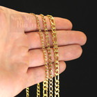 14k Gold Plated Stainless Steel Figaro Chain 16 - 30  Men Women Necklace 3-12mm