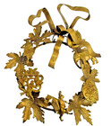 Vintage Brass Holiday Wreath 8x6 Inch  sku  3021 
